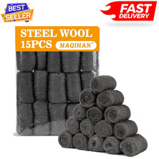 Steel Wool For Mice Control 15PCS Fine Steel Wool Pads Steel Wool Fill Roll Extr