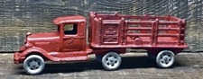 Cast Iron Coast-to-Coast Red Garbage Truck  Trailer Vintage Toy
