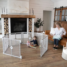 Baby Play Yard, Explorer Activity Playpen, Gray Plastic, Toddler Safety GateH354
