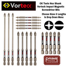 CK Vorteck 1/4" Hex Drive Impact Drill Driver Rated Pozi Screwdriver Bits