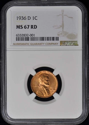 1936-D Wheat Reverse Lincoln Cent 1C NGC MS67RD