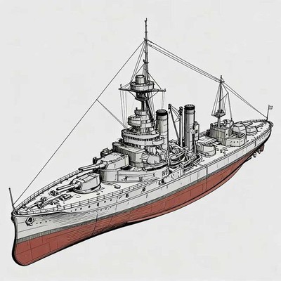 MRY-SFW 1/600 HMS Iron Duke Class Marlborough Battleship66 Full Hull