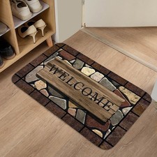 Non Slip Welcome Doormat Outdoor Indoor Entrance Door Mat Decorative Floor Rug