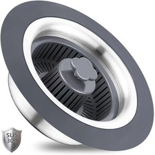 3 in 1 Kitchen Sink Drain Strainer and Stopper Combo, Stainless Steel Pop Up