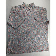 Reyn Spooner Hawaiian Traditionals Floral Pullover Button Top Size XL