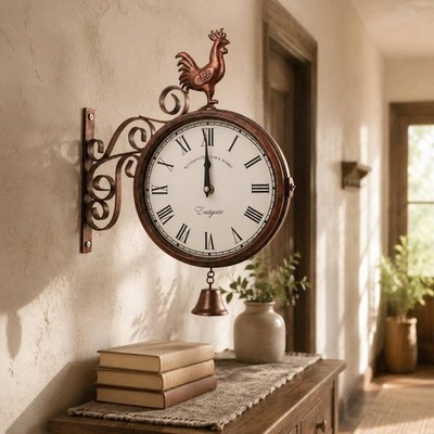 Schmiedeeiserne hängende Uhr rustikale Wohndeko leise nicht tickend