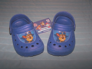 🍀 🍀Babyschuhe "Crocs" Sandalen Hausschuhe Blau Gr. 22/23 PAW PATROL🍀🍀