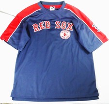 Vintage Dynasty Boston Red Sox Blue & Red Embroidered MLB Baseball Jersey Shirt