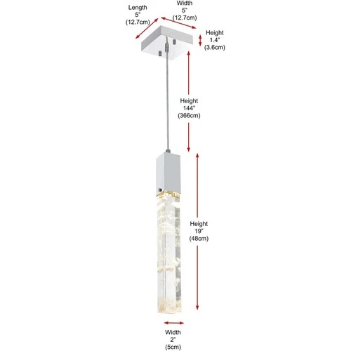 Elegant Lighting 2088D5C Aurora 1 Light 5 inch Chrome Pendant Ceiling Light - Picture 10 of 10