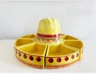 Oneida La Fiesta Hand Painted Ceramic Covered Bowl Sombrero Taco Server 10 Pc