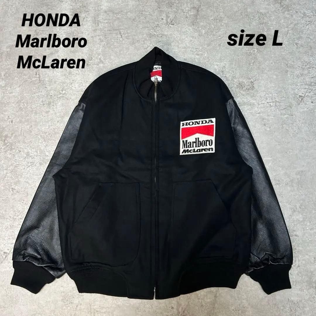Rare HONDA Marlboro McLaren Wool Leather Sleeve Black Stadium