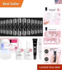 Beetles Gel Nail Kit Medium Almond with Dehydrator and Primer, 576Pcs Half Ma...