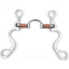 Showman Long S Shank Bit w/ Correction Port Copper Rings