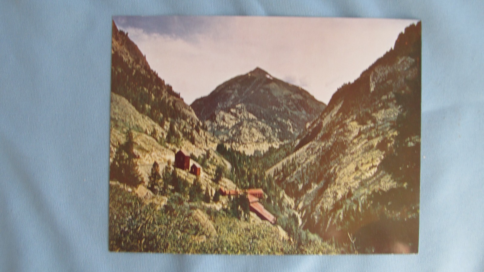 Mt. Abrams Ouray Colorado Spectra-Color Real Photo Post Card-Mining & Mill