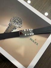 Cinturino Gomma Rolex 20mm Con Fibbia Per Datejust Submariner Daytona Gmt