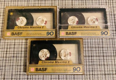 3 X BASF 90 CHROME MAXIMA II (Type II) CASSETTE USED SOLD AS BLANK