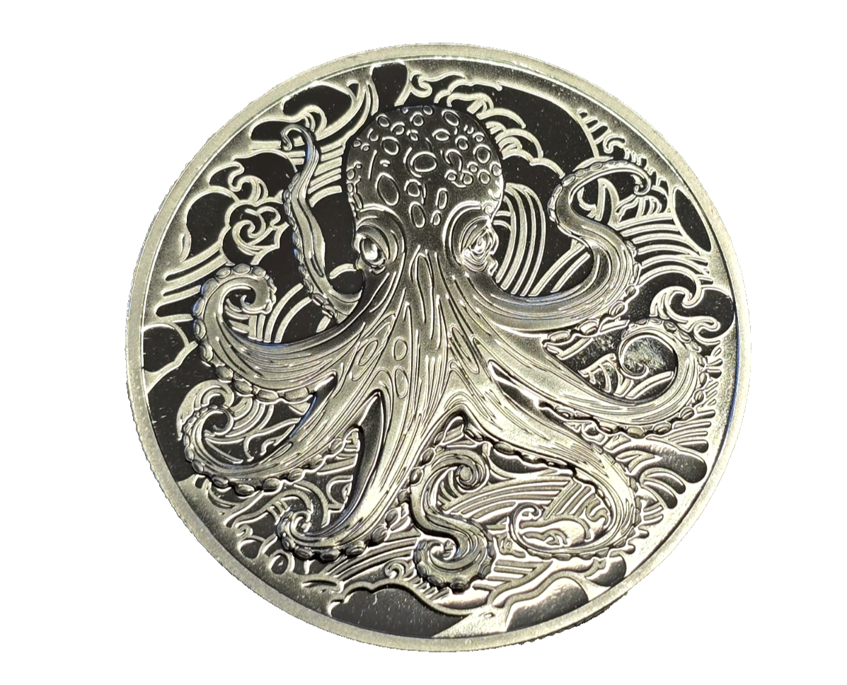 Pitcairn Islands 1 $ 2025 Ocean Wonders Octopus 1 Oz Silber 999 ST / BU |  eBay