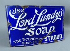 Vintage Use Lord Lundy's Soap Enamel Advertising Sign #5545