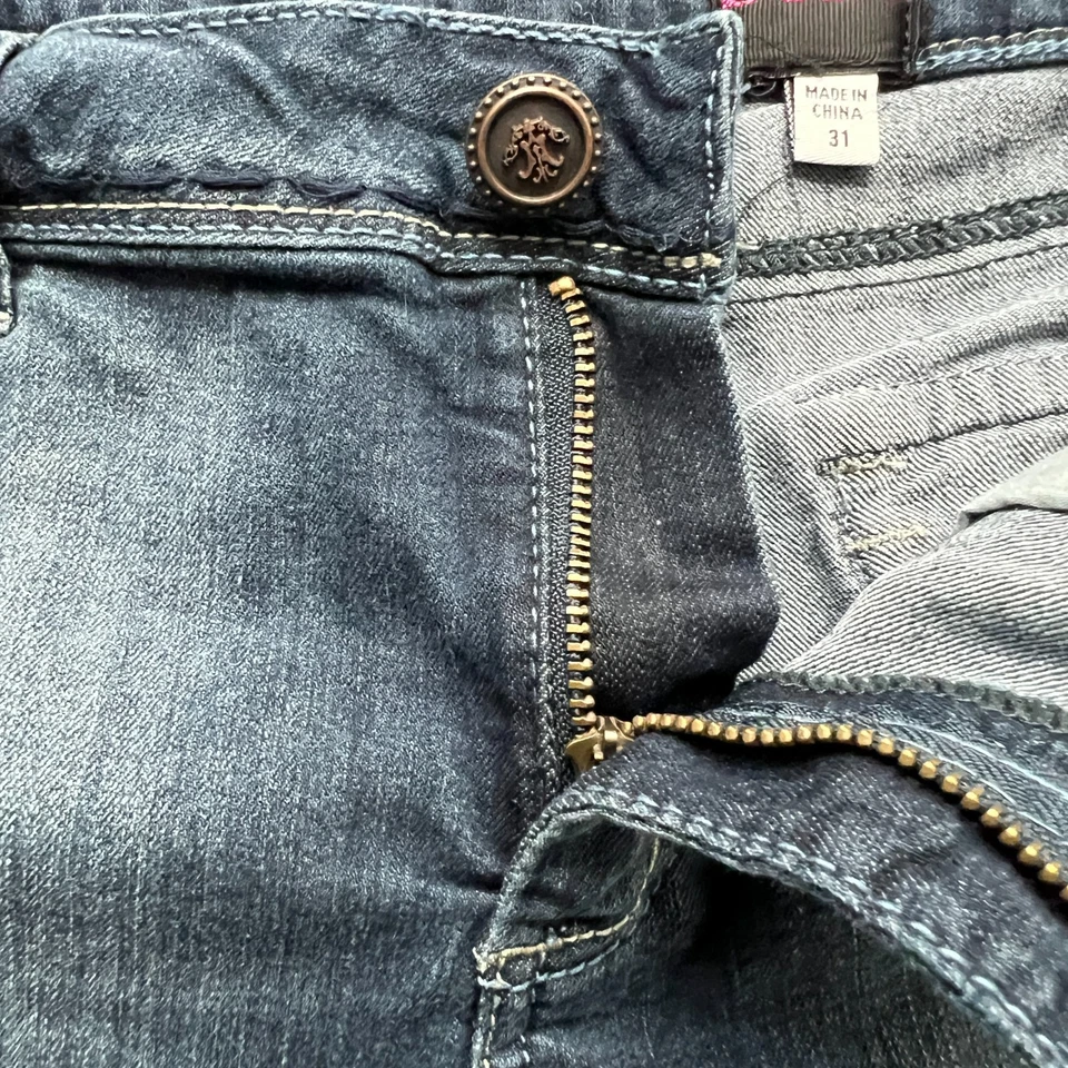 Pantalones cortos Bebe talla 31 para mujer con puños azules denim Foto 2 de 4