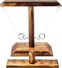 Ring Toss Game, Fun Hook and Ring Game, Handmade Wooden Interactive Game