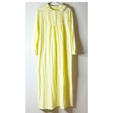 Vintage JCPenney 70s Night gown robe long sleeve embroidered union yellow Large