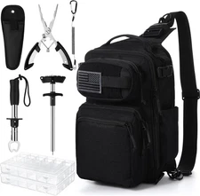 9 Pcs Fishing Tool Kit Pliers Gear and Equipment Include Large Black 