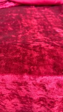Burgundy color crushed Velvet Fabric By the Yard 50" W