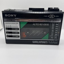 Sony Walkman WM-F18 AM/FM Cassette Player Auto Reverse Tested Works No Cover vtg