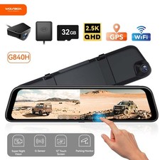 WOLFBOX G840H 12'' Mirror Dash Cam 2.5K 1080P With WiFi, GPS, Loop Recording