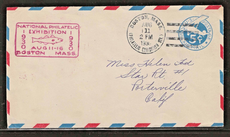 1930 NATIONAL PHILATELIC EXHIBITION/APS CONVENTION - BOSTON MA - GREAT REVERSE
