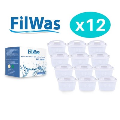 12 FilWas Kartuschen geeignet für BRITA  Marella / Marella XL Tischwasserfilt