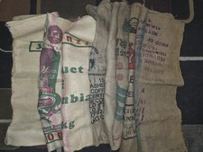Vintage Burlap Jute Bags Coffee Advertisment....