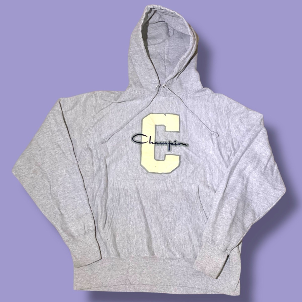 90s champion reverse weave グレー Vintage 90s Champion Reverse Weave Gray w Red Stripe Hoodie