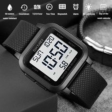 Men's Fashion Sports LED Large Digital Watch Waterproof Multifunction Wristwatch