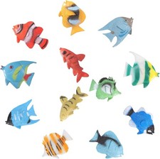 12PCS Tropical Fish Toys, Pastic Sea Creatures Figurines Set, Educational...