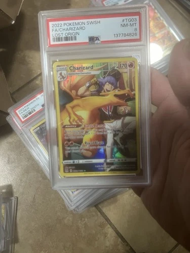 🔥Pokemon 2022 Lost Origin Charizard Full Art-TG03-Ultra Rare-PSA 8-Mint🔥