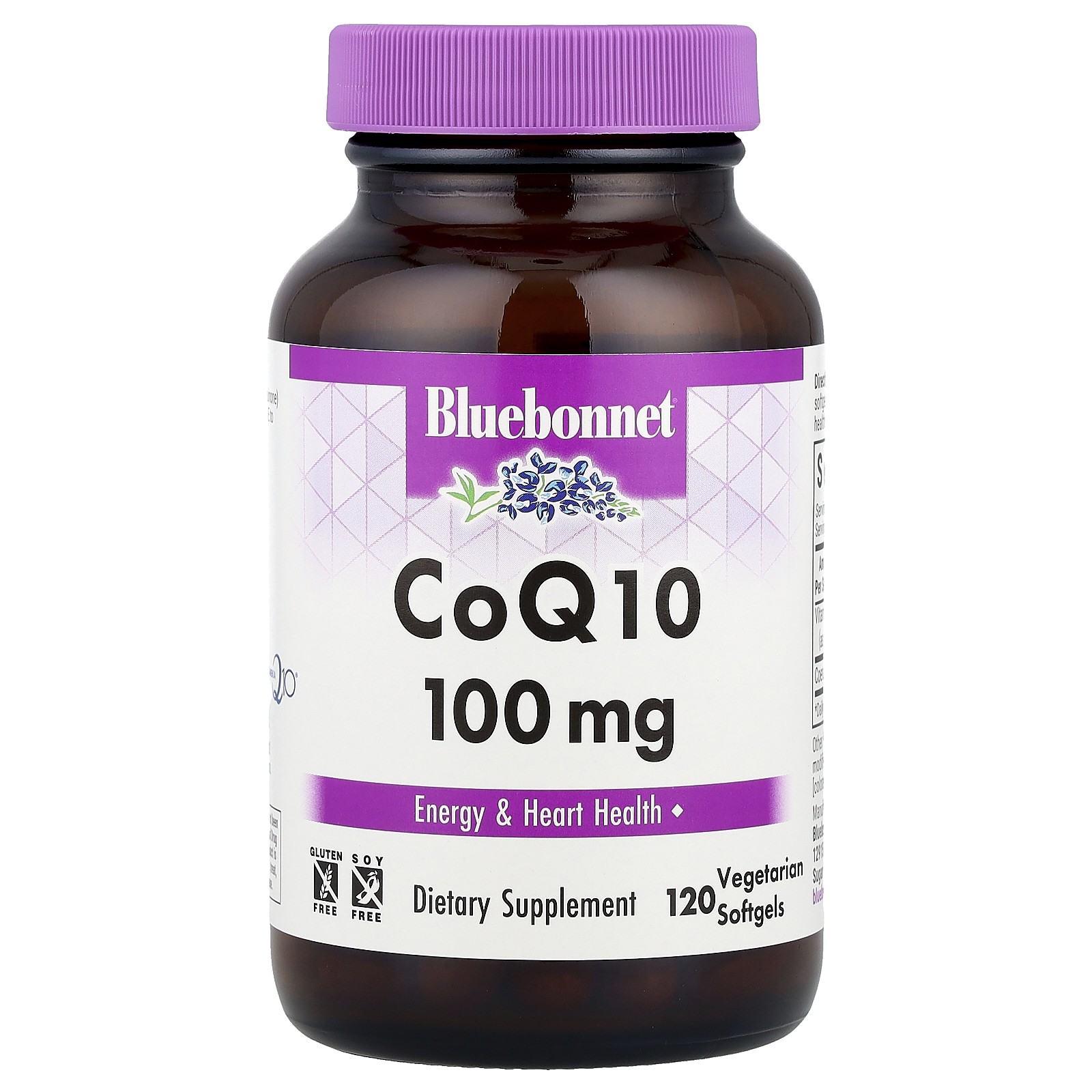 Bluebonnet Nutrition CoQ10 100 мг 120 вегетарианских мягких капсул без яиц без рыбы 8890₽