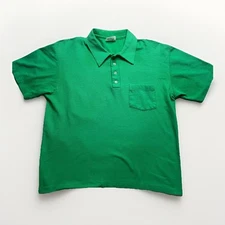 Wear Guard Polo Shirt Mens Large Green Short Sleeve Pocket USA Made Golf Classic