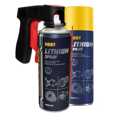 Lithium Spray 2 X400 ml Lithiumfett Fett Sprühfett MANNOL 9881 mit Pistolengriff
