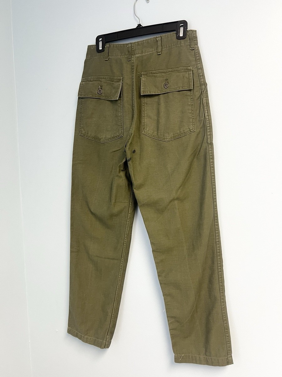 Vintage 60s Vietnam OG-107 Baker Pants Type 1 Sateen US Army