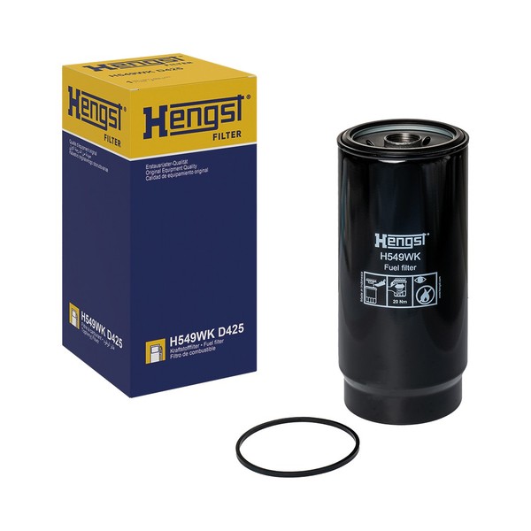 Kraftstofffilter Anschraubbar 255 Mm Hengst Filter FüR U.A. Komatsu-image