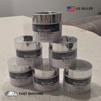 6 Pcs Day And Night Retinol & Collagen Moisturizer Face Cream W Hyaluronic Acid