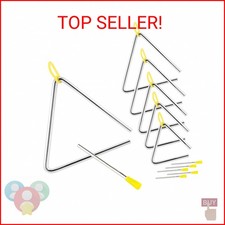 MUKCHAP 6 Pack Musical Triangle Instrument Set, 4, 5, 6, 7, 8, 9 Inch Percussion