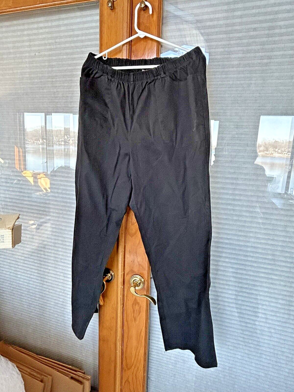 Woman Within Pants Womens 18W Black Pull On Straight Leg Stretch 18W