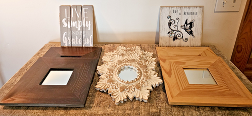 Lot of 9 Wall Hangings Home Decor (7 Small Mirrors) Life is Beautiful- Butterfly - Picture 2 of 5