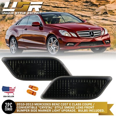 Euro Smoke Bumper Side Marker Set Fit For 2010-2013 C207 E Class 2 Door Coupe