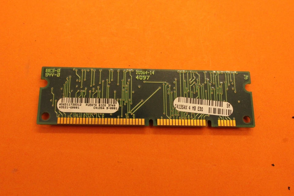 HP C4135AX 4MB 100-pin EDO DRAM DIMM from HP LJ 4000 A3521-60001 USED - Image 3 of 3
