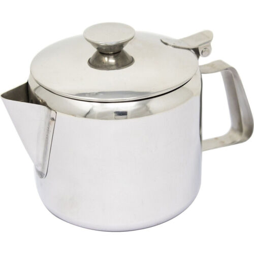 Stainless Steel Coffee Tea Pot Flip Lid Handle Pot Home Restaurat Serving Pot - Picture 4 of 9