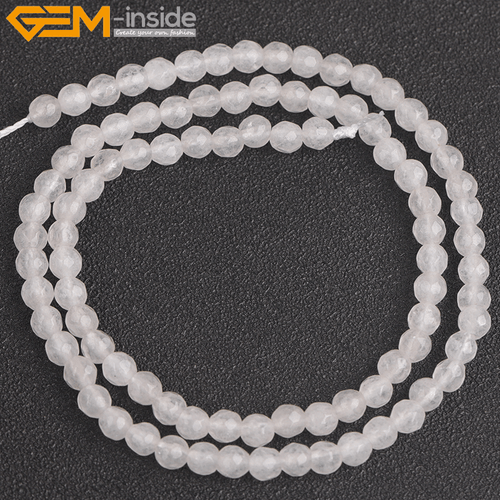 White Jade Gemstone Faceted Round Beads For Jewelry Making 15" 4mm 6mm 8mm 10mm - Picture 13 of 27