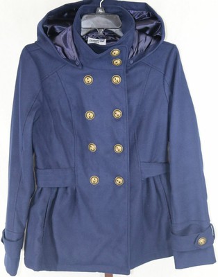 Celebrity Pink Women S Ladies Blue Double Ted Hooded Jacket Coat Size Med Celebrity Pink Women S Ladies Blue, Womens Hooded Peacoat Small Size Xl Tall Girl
